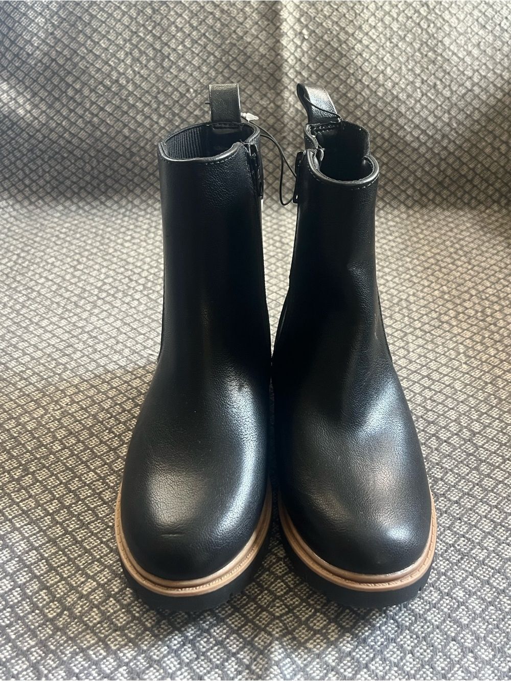 Art Class Girls Size 13 Black Chelsea Ankle Boots Side Zip Lug Sole New